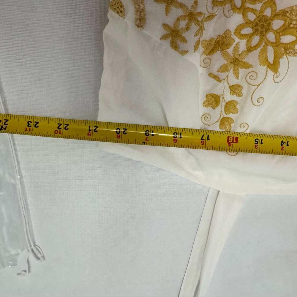 Laura Chic White and Gold Embroidered Maxi Dress size 16 - Picture 7 of 9